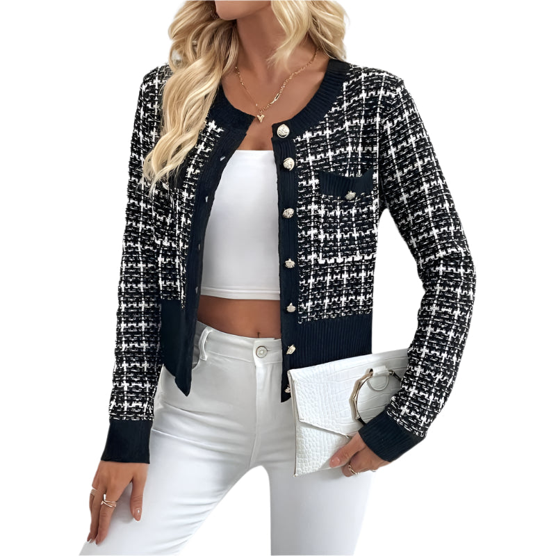 Women's Plaid Button-Up Cardigan