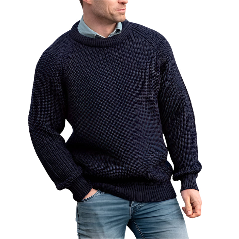 Men's Knitted Crew Neck Pullover Sweater