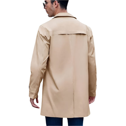 Men's Trench Coat with Lapel Collar