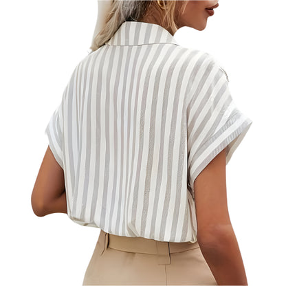 Women's Striped Button-Up Shirt