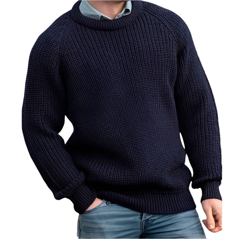 Men's Knitted Crew Neck Pullover Sweater