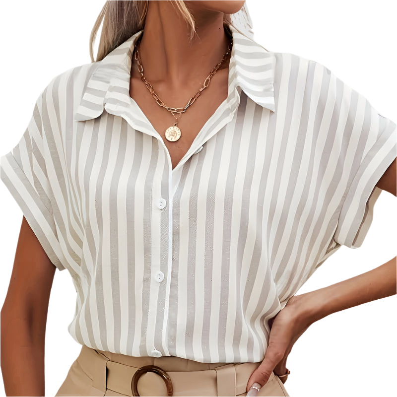 Women's Striped Button-Up Shirt