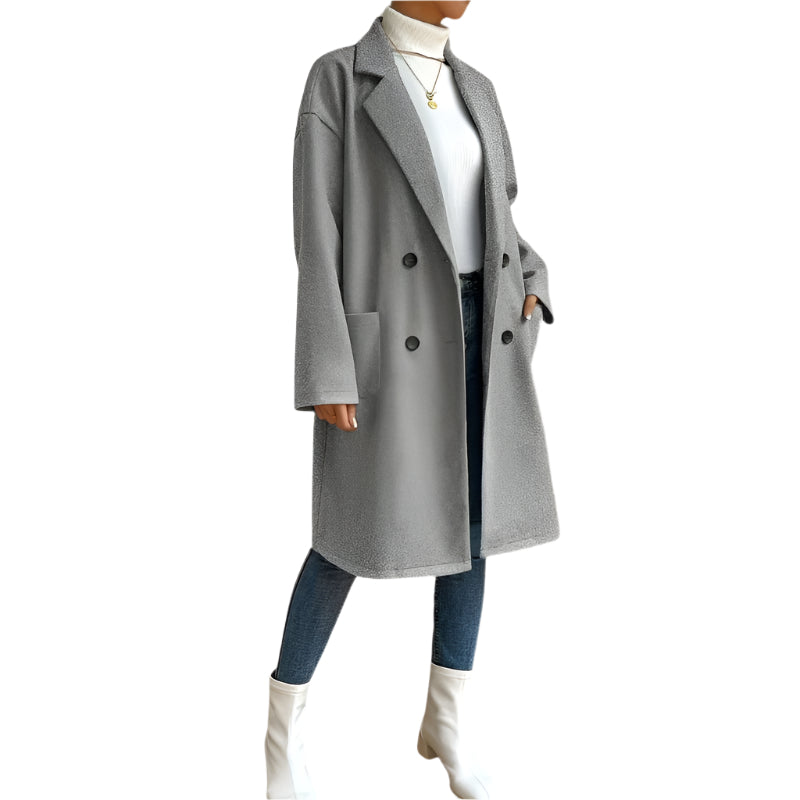 Women's Double-Breasted Long Coat