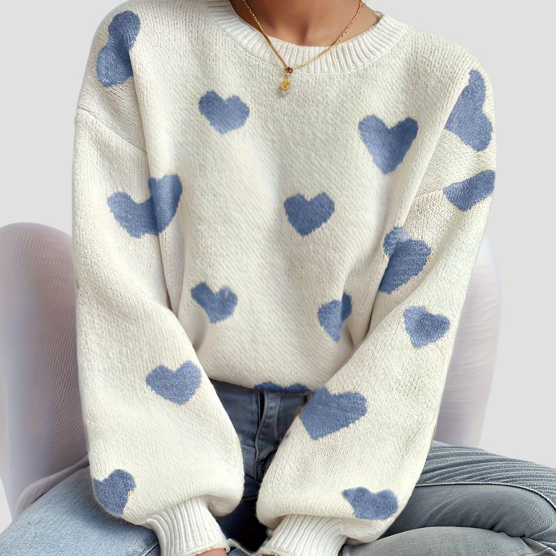 Women's Heart Pattern Knit Sweater