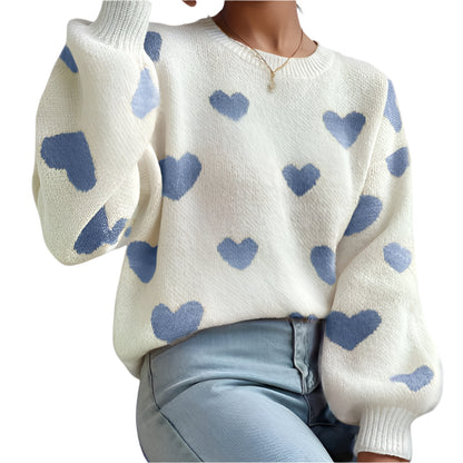 Women's Heart Pattern Knit Sweater