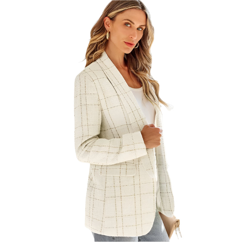 Women's Checkered Elegant Blazer