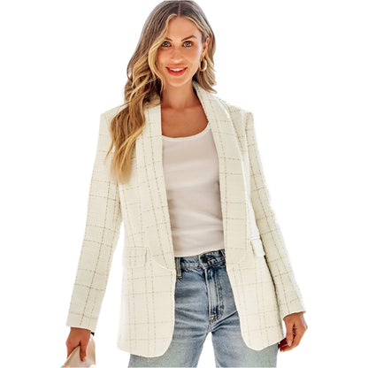 Women's Checkered Elegant Blazer