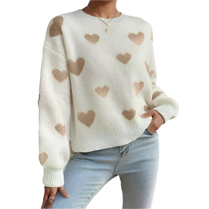 Women's Heart Pattern Knit Sweater